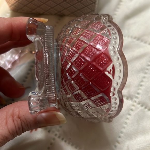 Avon Fostoria Condiment with Dish Spoon Ariane Candle 1981 Hand Cut Crystal Dish - Picture 11 of 12